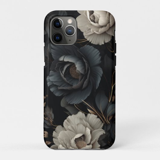 Schwarz-Weiß-Blume Case-Mate iPhone Hülle (Rückseite)