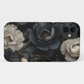 Schwarz-Weiß-Blume Case-Mate iPhone Hülle (Rückseite (Horizontal))