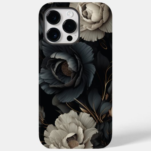 Schwarz-Weiß-Blume Case-Mate iPhone Hülle (Rückseite)