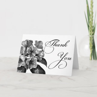Schwarz-Weiß-Blume Danke-Karte Dankeskarte
