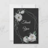 Schwarz-Weiß-Blume Dankeskarte (Vorderseite)