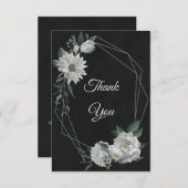 Schwarz-Weiß-Blume Dankeskarte (Vorne/Hinten)