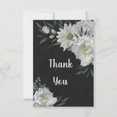 Schwarz-Weiß-Blume Dankeskarte (Vorderseite)