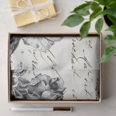 Schwarz-Weiß-Blume-Dragonfly-Decoupage Vintag Seidenpapier (Geschenk)