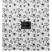 Schwarz-Weiß-Blume duschen Vorhang (Vorderseite)