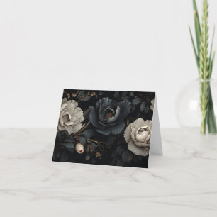 Schwarz-Weiß-Blume Feiertagskarte
