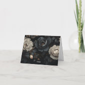 Schwarz-Weiß-Blume Feiertagskarte (Rückseite)