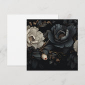 Schwarz-Weiß-Blume Feiertagskarte (Vorne/Hinten)