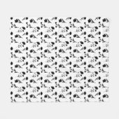 Schwarz-Weiß-Blume Fleece Blanket (Vorderseite (Horizontal))