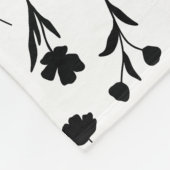 Schwarz-Weiß-Blume Fleece Blanket (Ecke)
