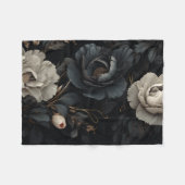 Schwarz-Weiß-Blume Fleecedecke (Vorderseite (Horizontal))