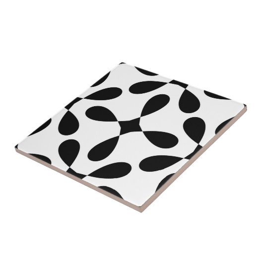 Schwarz-Weiß-Blume Fliese (Seite)