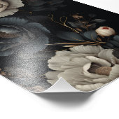 Schwarz-Weiß-Blume Fotodruck (Ecke)