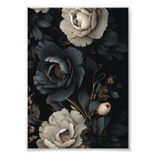 Schwarz-Weiß-Blume Fotodruck (Vorne)