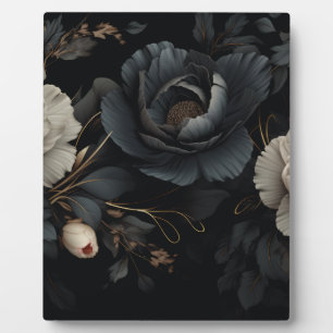 Schwarz-Weiß-Blume Fotoplatte
