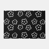 Schwarz-Weiß-Blume Fußmatte (Vorderseite)