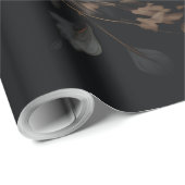 Schwarz-Weiß-Blume Geschenkpapier (Rolleneckpunkt)