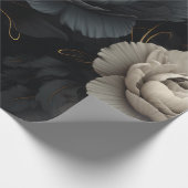 Schwarz-Weiß-Blume Geschenkpapier (Ecke)