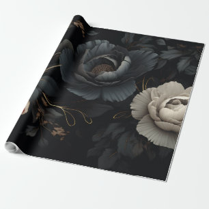 Schwarz-Weiß-Blume Geschenkpapier
