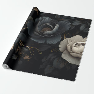 Schwarz-Weiß-Blume Geschenkpapier