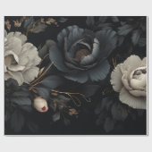 Schwarz-Weiß-Blume Geschenkpapier (Flach)