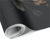 Schwarz-Weiß-Blume Geschenkpapier (Rolleneckpunkt)