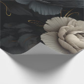 Schwarz-Weiß-Blume Geschenkpapier (Ecke)