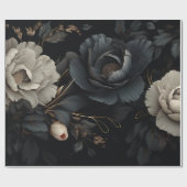 Schwarz-Weiß-Blume Geschenkpapier (Flach)