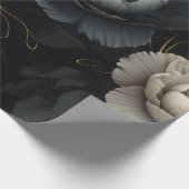Schwarz-Weiß-Blume Geschenkpapier (Ecke)