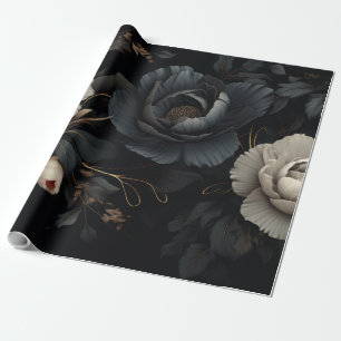 Schwarz-Weiß-Blume Geschenkpapier