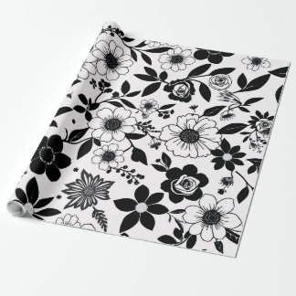 Schwarz-Weiß-Blume Geschenkpapier