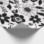 Schwarz-Weiß-Blume Geschenkpapier (Ecke)