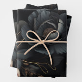 Schwarz-Weiß-Blume Geschenkpapier Set (Beispiel)