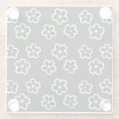 Schwarz-Weiß-Blume Glasuntersetzer (Rückseite)
