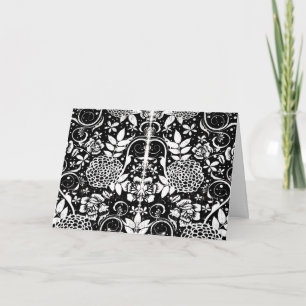 Schwarz-Weiß-Blume Grußkarte Karte