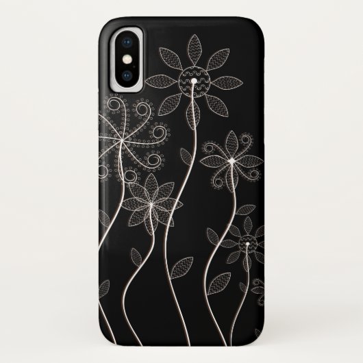 Schwarz-Weiß-Blume - Handy-Case Case-Mate iPhone Hülle (Rückseite)