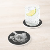 Schwarz-Weiß-Blume III Untersetzer (Seite)