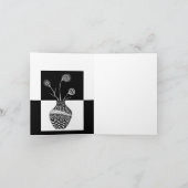 Schwarz-Weiß-Blume in einer Vase-Grußkarte Karte (Innenseite)