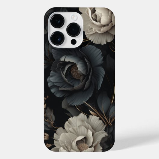 Schwarz-Weiß-Blume iPhone Hülle (Rückseite)