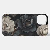 Schwarz-Weiß-Blume iPhone Hülle (Rückseite (Horizontal))