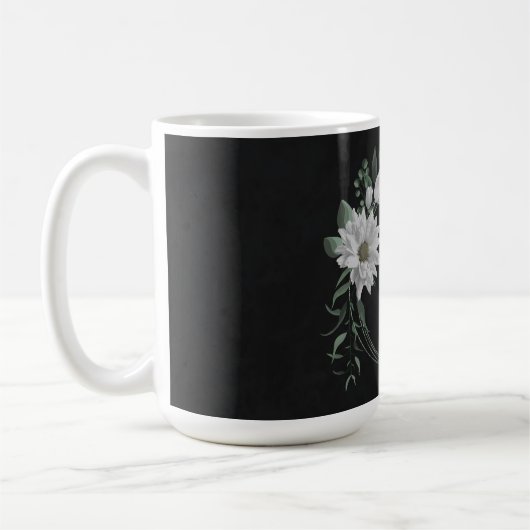Schwarz-Weiß-Blume Kaffeetasse (Links)