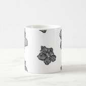 Schwarz-Weiß-Blume Kaffeezubereitung Tasse  (Mittel)