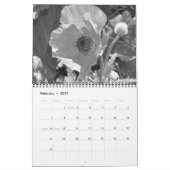 Schwarz-Weiß-Blume-Kalender Kalender (Feb 2027)