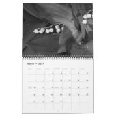 Schwarz-Weiß-Blume-Kalender Kalender (Mär 2027)