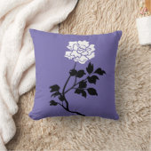 Schwarz-Weiß-Blume Kissen (Decke)