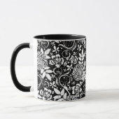 Schwarz-Weiß-Blume Klassische Tasse (Links)
