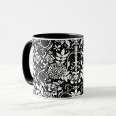 Schwarz-Weiß-Blume Klassische Tasse (Vorderseite Links)
