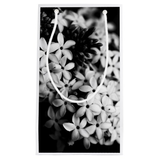 Schwarz-Weiß-Blume Kleine Geschenktüte (Vorderseite)
