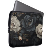 Schwarz-Weiß-Blume Laptopschutzhülle (Vorne Rechts)