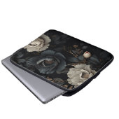 Schwarz-Weiß-Blume Laptopschutzhülle (Vorne Knopf)